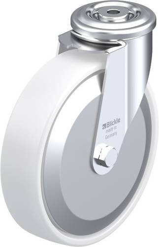 Blickle Lenkrolle LER-PPN 200R-FA in Weiß mit Kunststoffrad, Durchmesser: 200 mm, Tragfähigkeit: 300 kg - Bild 1