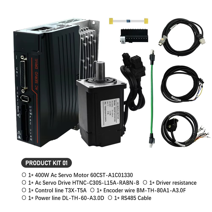 HLTNC Servomotor-Kit Hochgeschwindigkeits-Servomotor 400W 750W 3000RPM Schwarz mit RS485 Modbus und 0-10V Analogsteuerung - Bild 3
