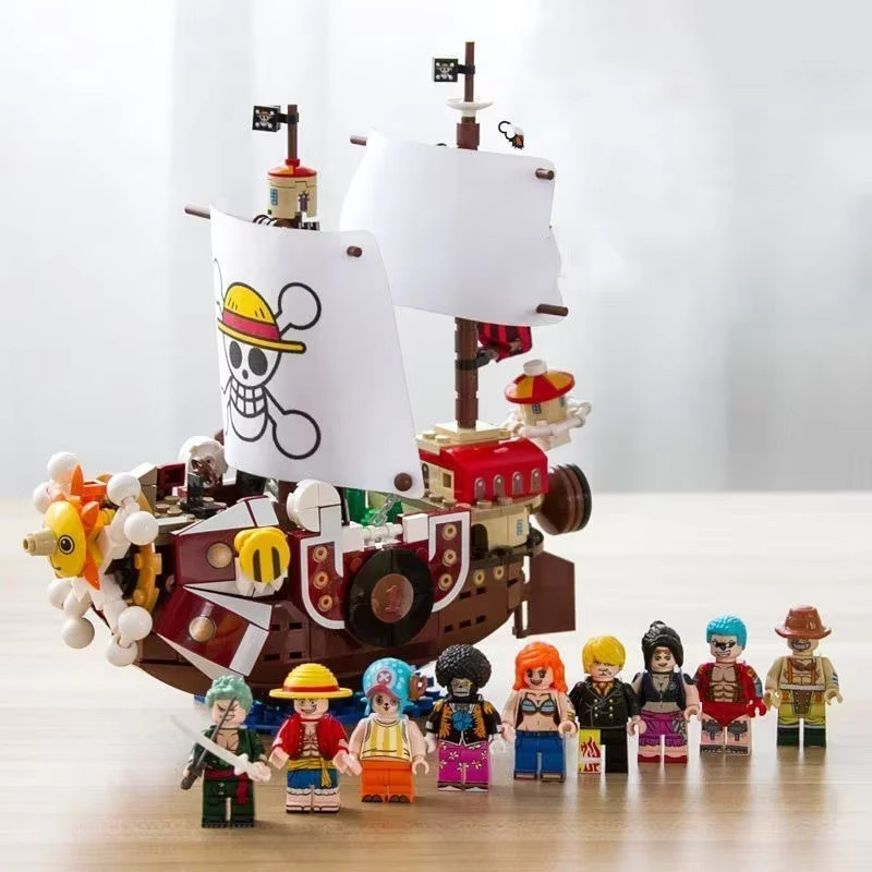 Hot Toys One Piece Thousand Sunny Piratenschiff Baustein-Set mit 1484 Teilen und 9 Figuren in Mehrfarbig - Bild 3