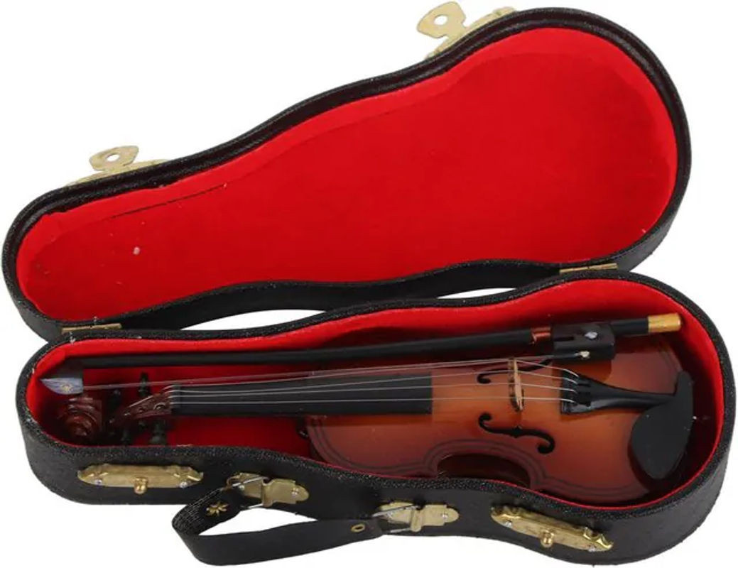 GoolRC Mini Violine aus Holz als dekoratives Musikinstrument-Modell in Braun - Bild 1