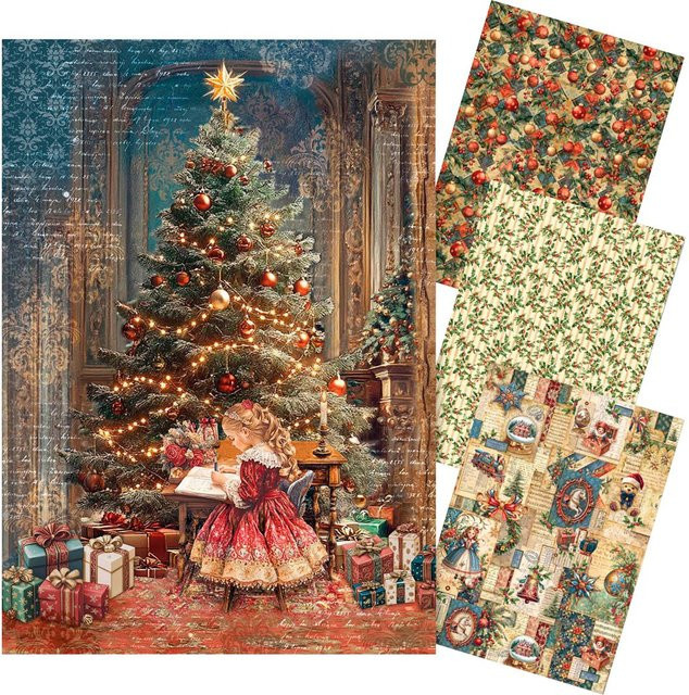 Ciao Bella Motiv-Strohseide Sortiment Toy Shop, 4er-Set, Multicolor, A4 - Bild 1
