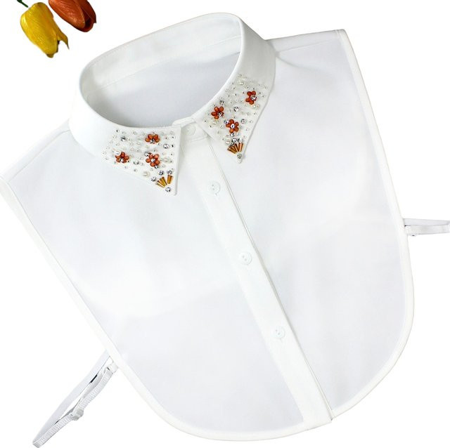 Zhuimei Fake-Kragen, Chiffon, Perlen, Strasssteine, Damen - Bild 1