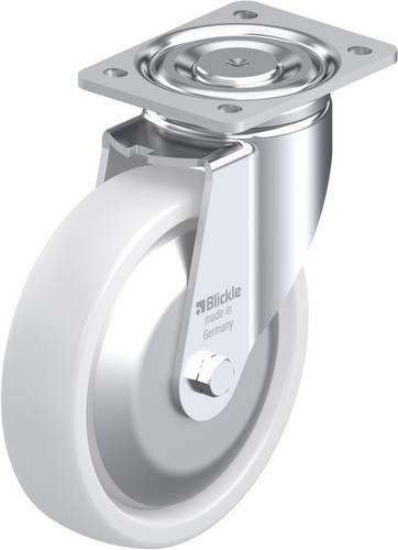 Blickle Lenkrolle LH-SPO 201K-FA in Weiß mit Stahlgehäuse, Rad-Durchmesser: 200 mm, Tragfähigkeit: 900 kg - Bild 1