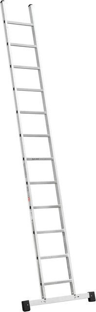 Iller Anlegeleiter aus Aluminium mit 18 Sprossen und Traverse in Silber - Bild 1