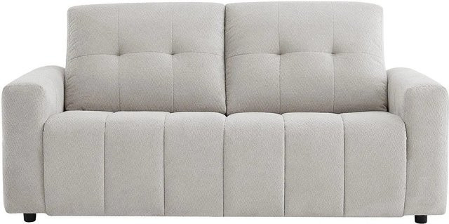 Vente-unique Schlafsofa Isistia in Hellgrau mit Chenillestoff, Breite: 202 cm, B/T/H: 140 x 202 cm - Bild 1