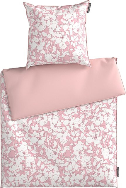Michalsky Bettwäsche Mako-Satin aus Baumwolle in Pink, Set bestehend aus 1x Deckenbezug und 1x Kissenbezug mit Reißverschluss, B/H: 155 x 220 cm - Bild 1