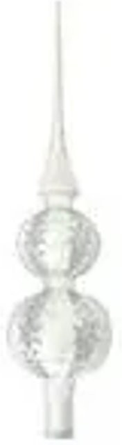 Krebs Glas Lauscha GmbH Christbaumspitze aus Glas in Silber mit floralem Dekor, Durchmesser: 7 cm, Höhe: 30 cm - Bild 1