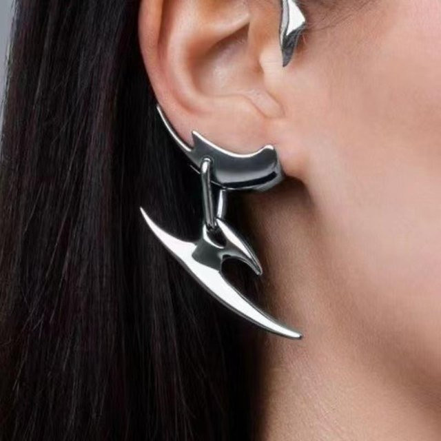 ZHIXUN Ohrclips Drachen, Silber, Metall, Unisex - Bild 1
