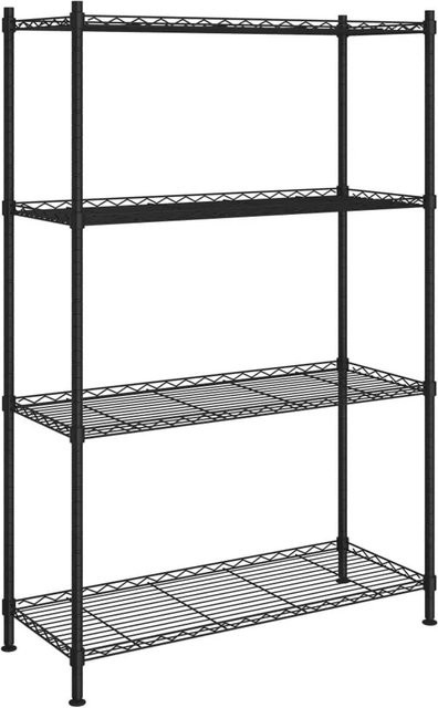 vidaXL Lagerregal mit 4 Böden aus Eisen in Schwarz, B/T/H: 90 x 35 x 137 cm - Bild 1