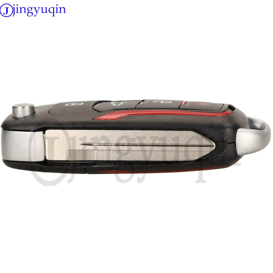 Jingyuqin Modifizierter Fernschlüssel für Ford Escape Focus C-Max Transit F250 F350 F450 F550 315/433MHz 4D63 in Rot und Schwarz - Bild 2