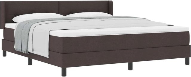 vidaXL Boxspringbett mit Matratze in Dunkelbraun, Hybrid-Konstruktion aus Federkern und Schaumstoff, B/T: 180 x 200 cm - Bild 1