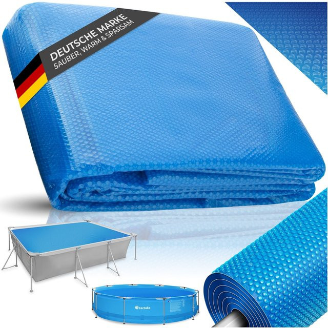 tectake Pool-Solarfolie Blau, rechteckig und selbstschwimmend, B: 1000 cm, T: 500 cm - Bild 1