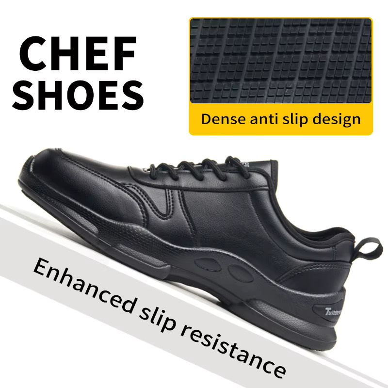TANRDON Kochschuhe in Schwarz, rutschfeste und ölbeständige Arbeitsschuhe für die Gastronomie - Bild 3