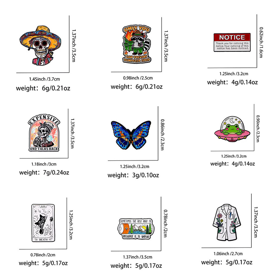 Brosche Schmetterling, Metall-Emaille, Messing, Bunt - Bild 1