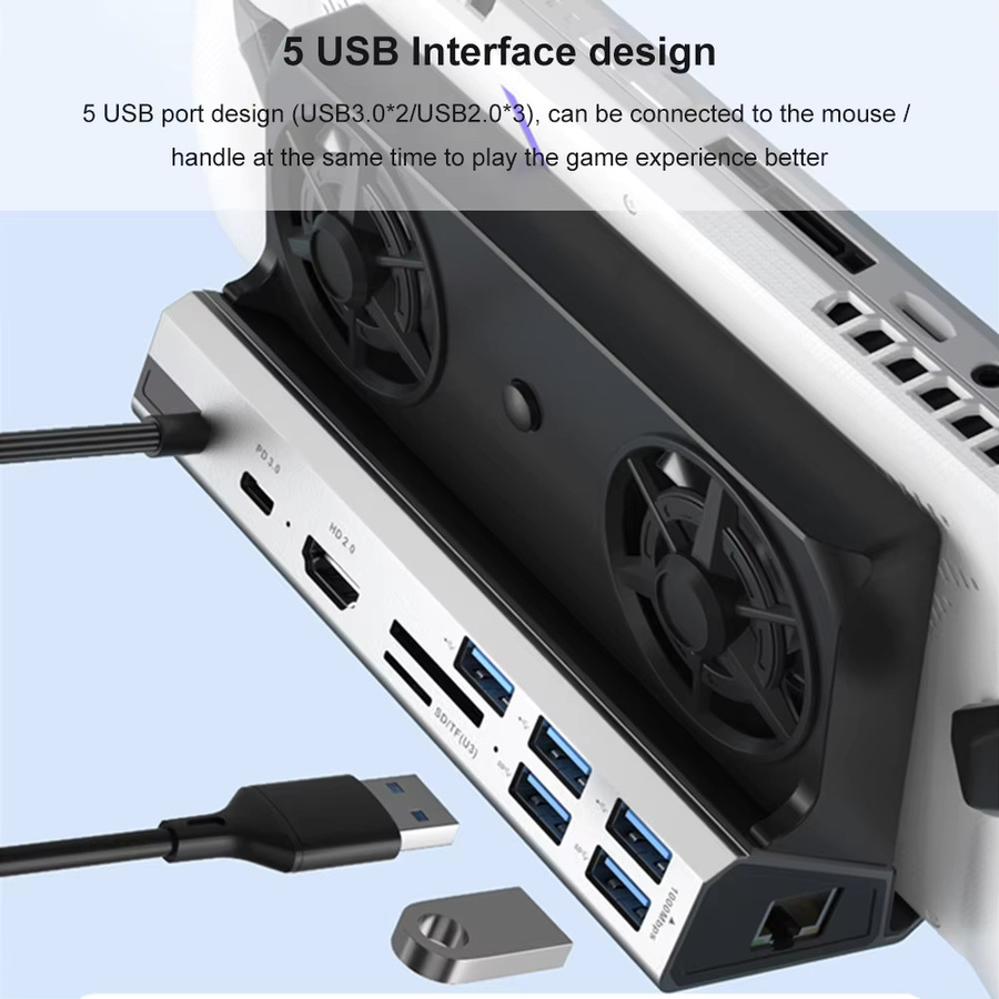 ALLOYSEED Docking Station für ROG Ally mit 4K 60Hz HDMI, Gigabit Ethernet und USB-Anschlüssen - Bild 4