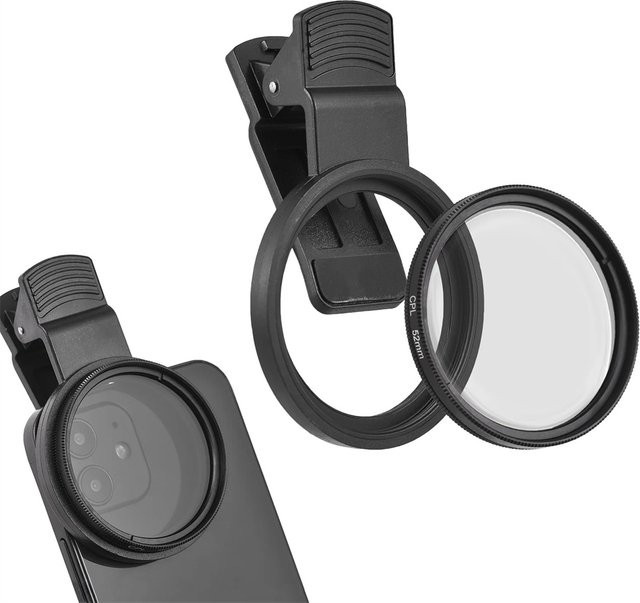 Maerknon Polarisiertes Smartphone-Kameraobjektiv 52 mm in Schwarz zur Verbesserung von Farbsättigung und Kontrast - Bild 1