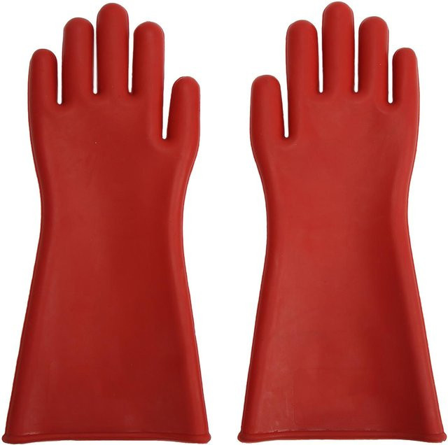 TOMTOP JMS Elektrisch Isolierte Handschuhe aus Naturkautschuk für Hochspannung bis 10000V in Weiß und Rot - Bild 1