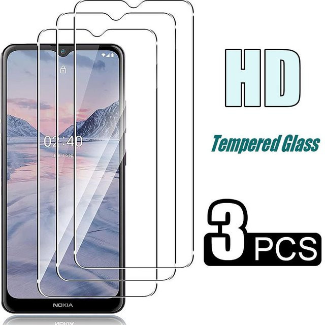 3er-Set Displayschutzfolie aus gehärtetem Glas für Nokia 1.3 1.4 2.2 2.3 2.4 5.3 C10 C20 C30 G10 G20 G50 X100 XR20 X10 X20 G300 G21 in Weiß - Bild 1