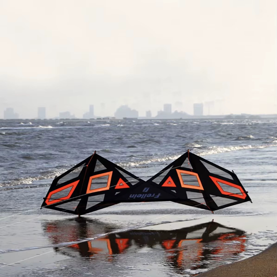 9KM Freilein 2,4m Anfänger-Akrobatik-Strandkite, 4-Leinen-Stuntkite, Rot, Bunt / Mehrfarbig - Bild 2
