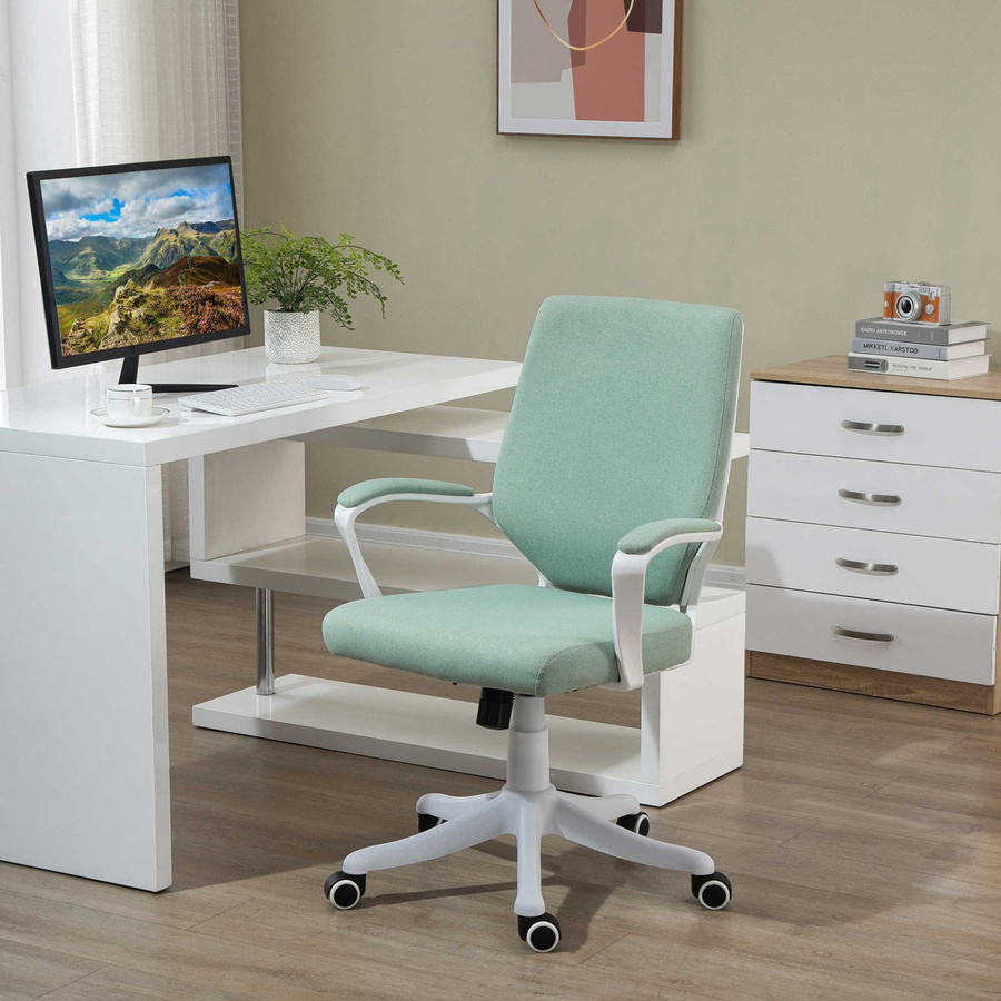 Vinsetto Bürostuhl ergonomisch mit Wippenfunktion, gepolsterter Schreibtischstuhl in Grün, B/T/H: 62 x 69 x 92-100 cm - Bild 2