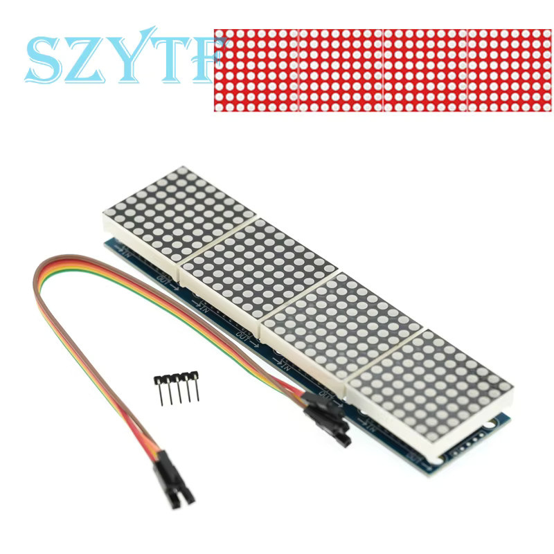 SZYTF MAX7219 Punktmatrix Modul 4-in-1 Display Steuerung in Rot - Bild 1