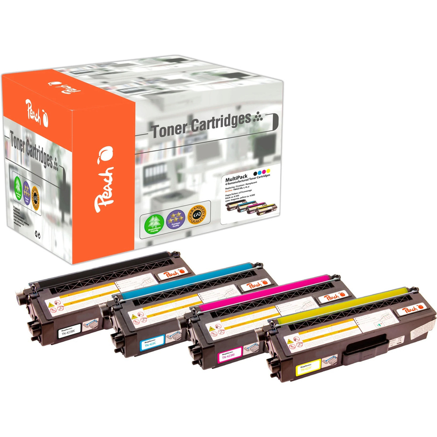 Peach B423 XL Toner Spar Pack für Brother TN-423, wiederaufbereitet, Multicolor (Schwarz, Cyan, Magenta, Gelb) - Bild 1