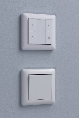 Paulmann Home Funk-Schalter Doppelwippe Wandtaster mit On/Off/Dimmer Funktion Zigbee Weiß - Bild 1