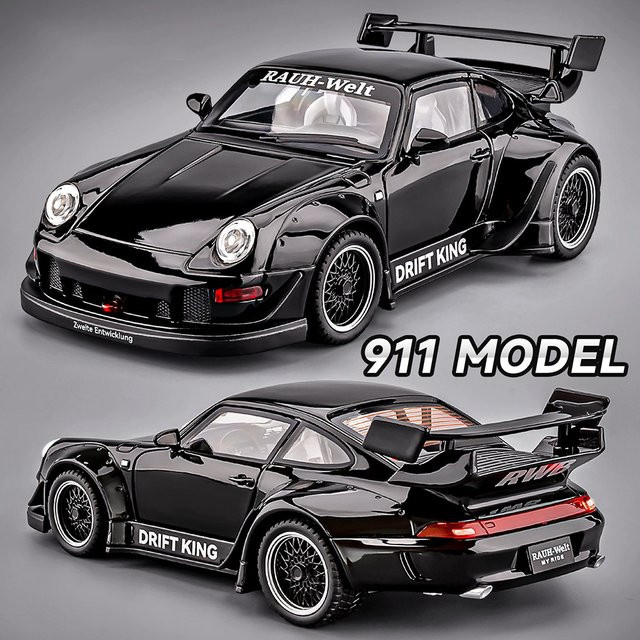 MAKEDA RWB 993 NA1 Miniatur-Sportwagenmodell, 1:22, Metall, mit Licht und Ton - Bild 1