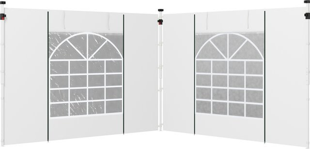 Outsunny Pavillon Seitenteile 2er Set mit Fenster und Tür aus Oxford Stoff für 3x3 m oder 3x6 m Partyzelt in Weiß von Aosom - Bild 1