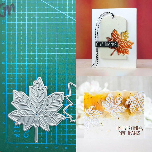 Metall Stanzform Ahornblatt für Scrapbooking und Bastelarbeiten zur Dekoration von Fotoalben und Karten - Bild 1