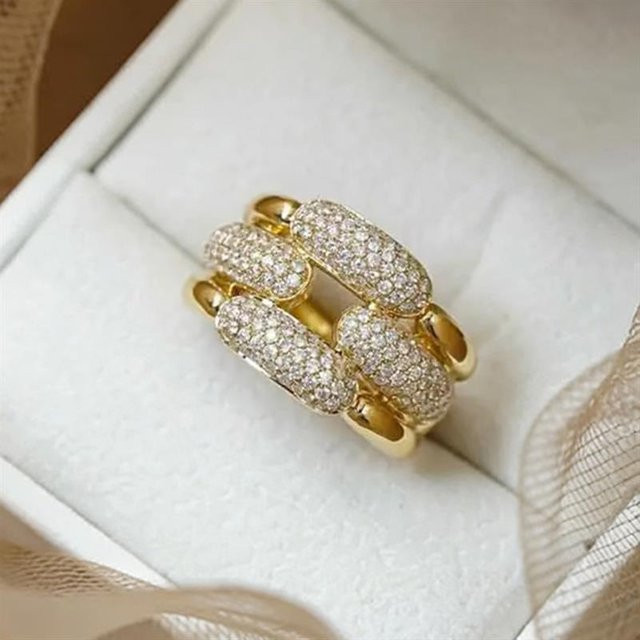 Huitan Damenring, Gold, Zirkonia - Bild 1