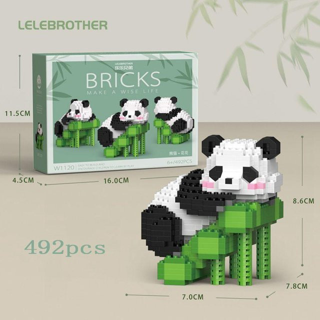 Yiran bag Panda Cartoon Modell, Mikro-Partikel Baustein Spielzeug, ab 6 Jahren - Bild 1