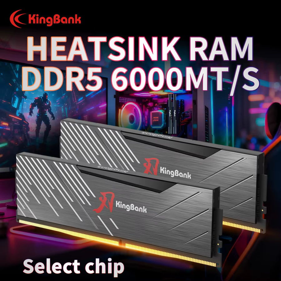 KingBank KRXB DDR5 Desktop-Arbeitsspeicher 16GB 6000MHz CL36-38-38-86 1,35V mit Kühlkörper für PC-Gaming Intel XMP 3.0 - Bild 2