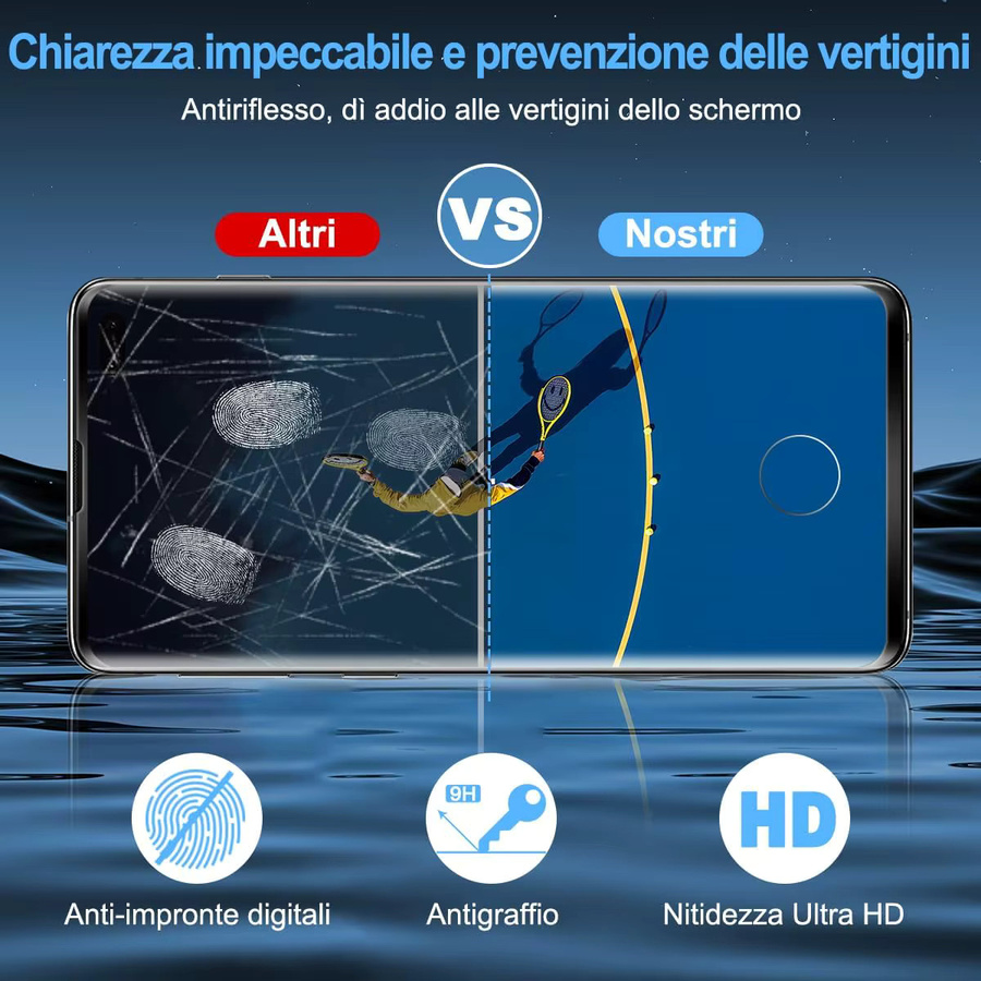 Displayschutzfolie aus gehärtetem Glas für Samsung Galaxy S10Plus und S10+ Serie, transparent, 1/4 Stück - Bild 6