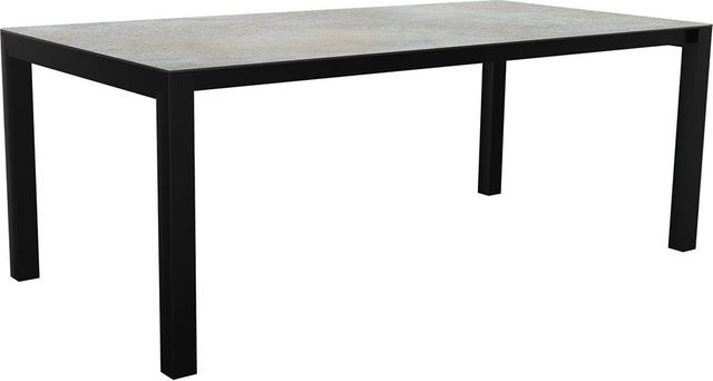 Stern Ausziehtisch Classic aus Aluminium in Schwarz Matt mit Silverstar Quartz Tischplatte, B/T: 200 bis 250 x 100 cm - Bild 1