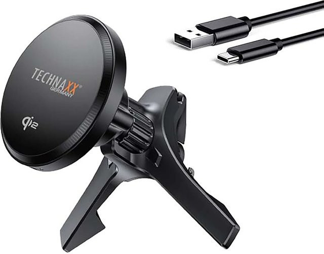 Technaxx KFZ-Ladehalterung TX-323 MagSafe Qi2 mit 15 W Leistung in Schwarz - Bild 1
