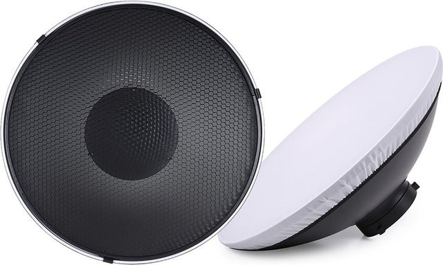 Aimo Beauty Dish Diffusor für Bowens Studiofotografie Speedlite Strobe Beleuchtung, Durchmesser: 41 cm, Grau - Bild 1