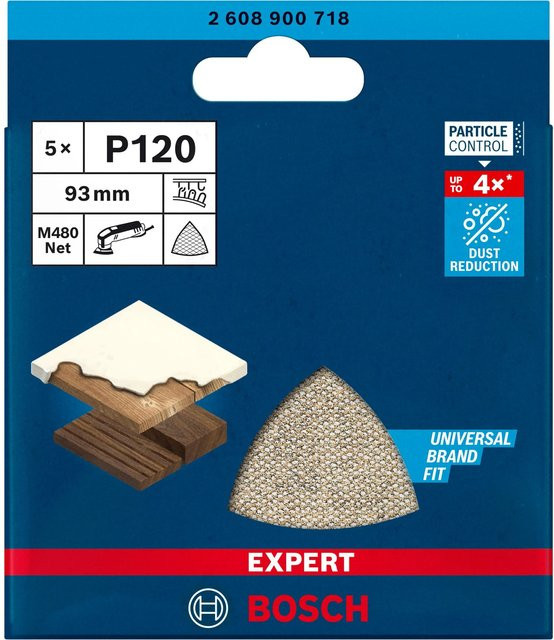 Bosch Expert M480 Netzschleifblatt für Deltaschleifer, Körnung 120, 5 Stück, B x B: 93 x 93 mm - Bild 2