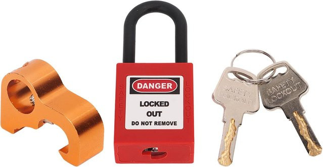 Meterk Lockout-Tagout-Schloss aus Aluminiumlegierung in Rot - Bild 1