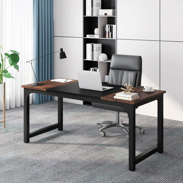 LITTLE TREE Chefschreibtisch modern und einfach in Braun, 160 cm Breite - Bild 1
