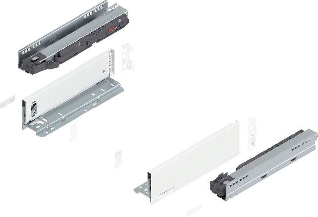 Blum Legrabox Pure Set Schubladenauszug Höhe M mit Tip-On Vollauszug, Seidenweiß Matt, 1 Paar, Tiefe: 300 mm, Tragkraft: 40 kg - Bild 1