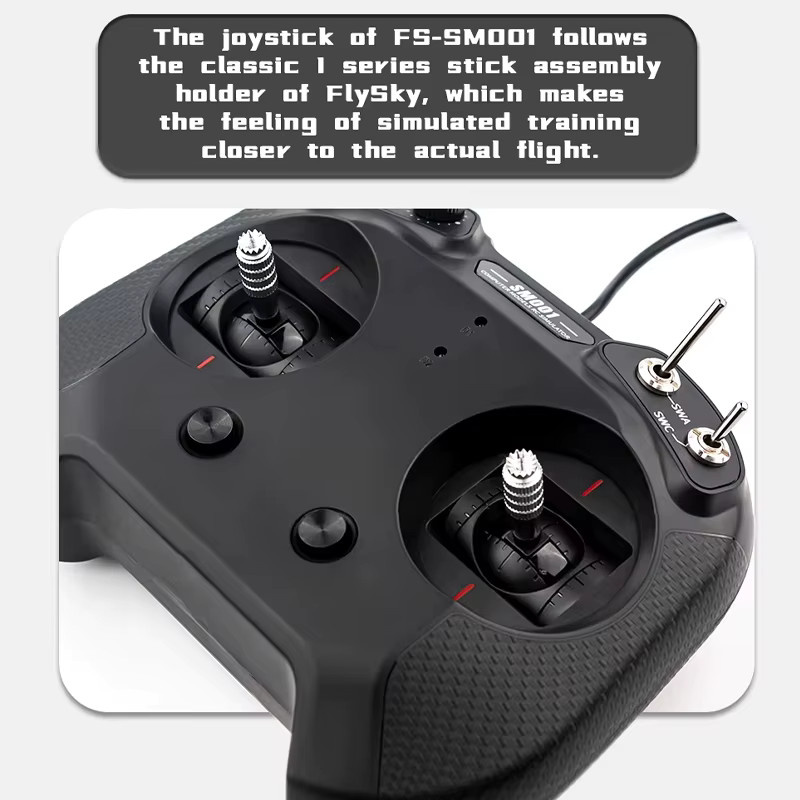 Flysky SM001 8CH RC Flugsimulator Controller für Helikopter und Drohnen in Schwarz mit USB-Anschluss für PC - Bild 2