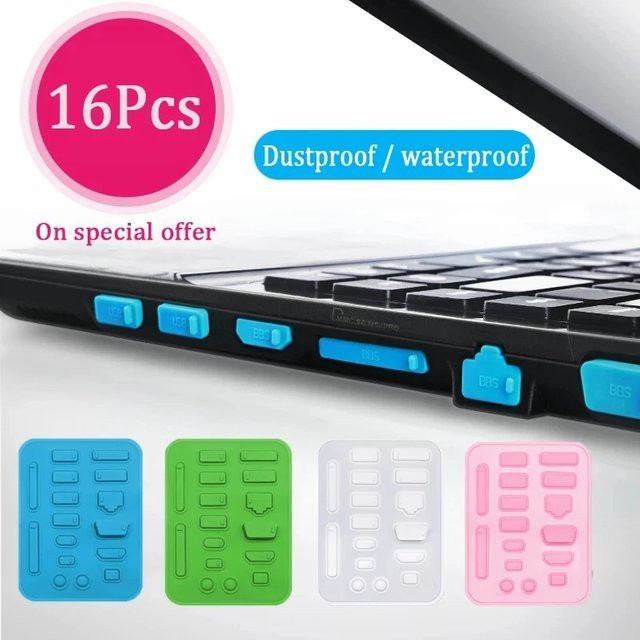 16er Set USB-A Anti-Staub-Schutzstecker für Notebook und Laptop in Pink - Bild 1