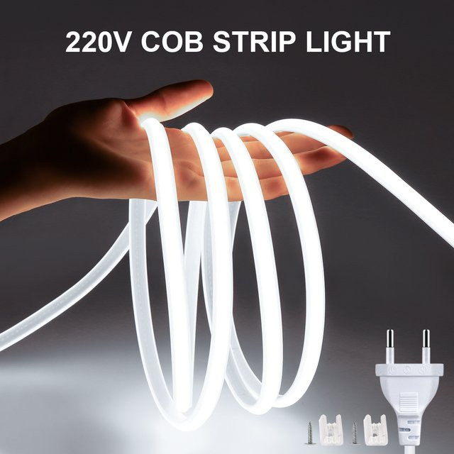 MALITAI COB LED-Streifen Neonband in Weiß, wasserdicht für Garten und Küche, 220V - Bild 1