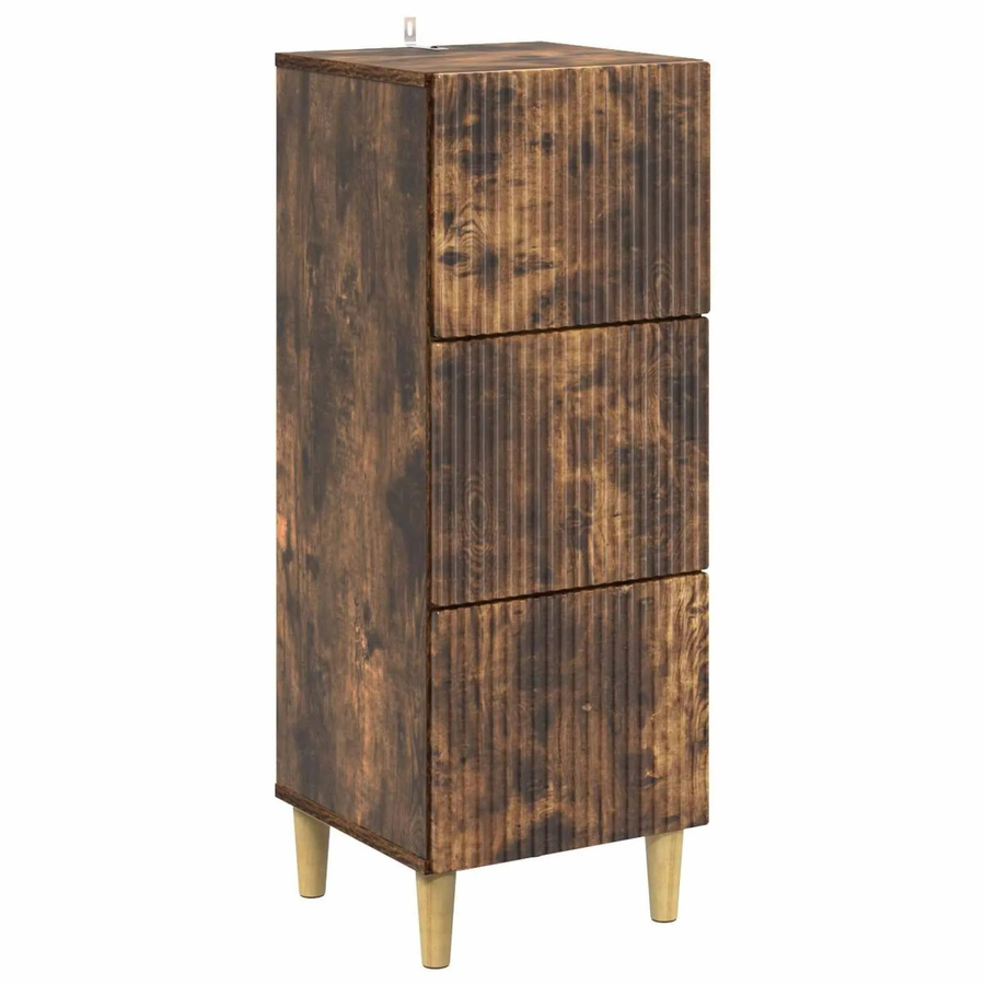 vidaXL Schubladenschrank Geräucherte Eiche Modern Braun B: 33 cm, T: 34,5 cm, H: 90 cm - Bild 2