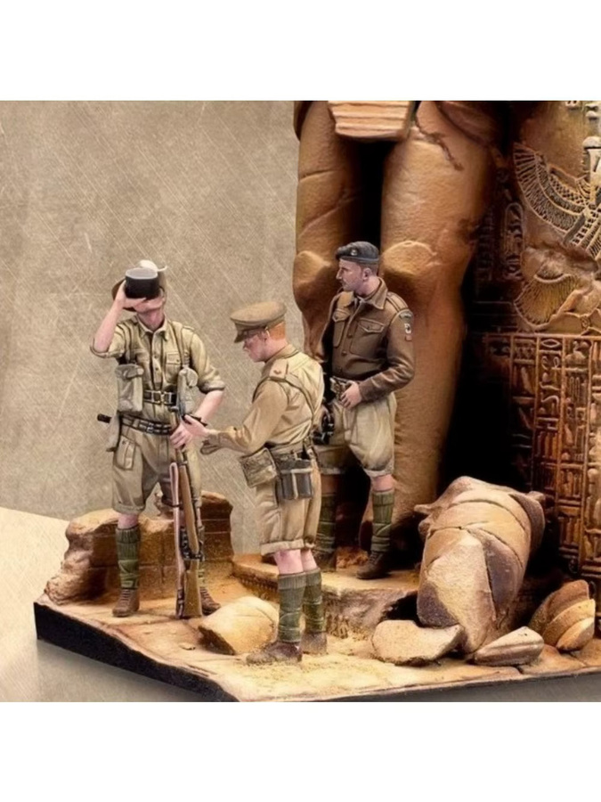 EVANOVM Britische nordafrikanische Position, Gussharzmodell, 3-Personen-Set - Bild 4