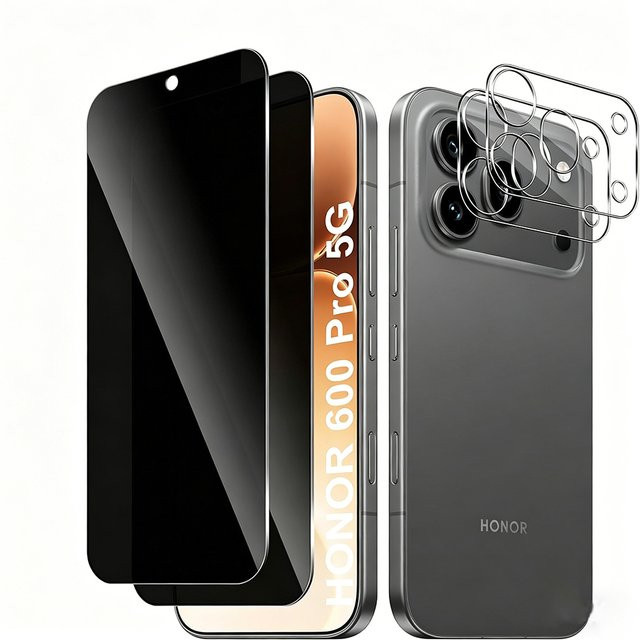 Honor 600 Pro 5G und Honor 600 Anti-Spy Displayschutzfolie aus gehärtetem Glas 2.5D 9H transparent - Bild 1