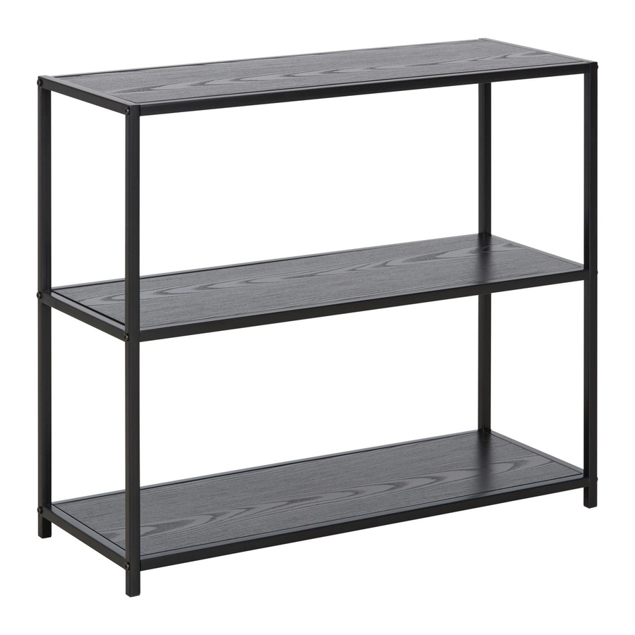 Based Regal Bastian in Schwarz, modernes Standregal aus Metall und MDF, B/T/H: 77,0 x 30,0 x 77,0 cm - Bild 2