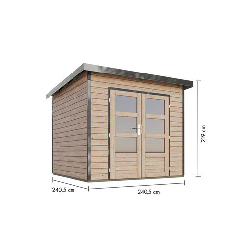 Karibu Gartenhaus Haby Blockhaus in Braun mit B/H/T: 267 x 219 x 266 cm - Bild 2