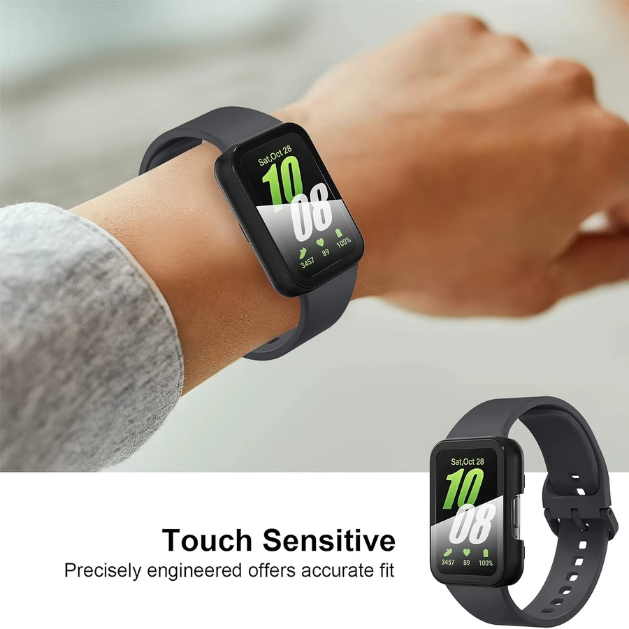 NEY Displayschutzfolie aus gehärtetem Glas und Schutzhülle aus hartem PC für Samsung Galaxy Fit 3 in Silber - Bild 2